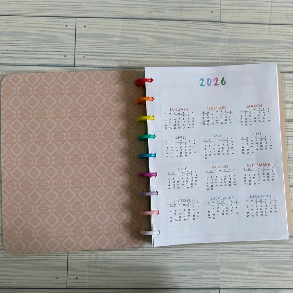 Happy planner classic size 12 months undated floral rose gold
